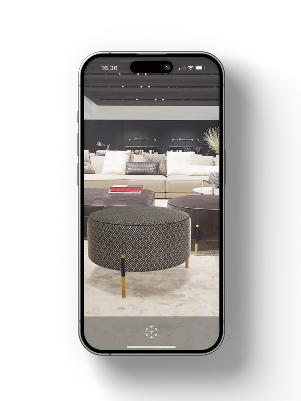 Visualizzazione AR di un prodotto d'arredo